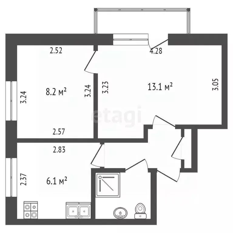 2-к кв. Москва ул. Молостовых, 11К2 (34.3 м) - Фото 0