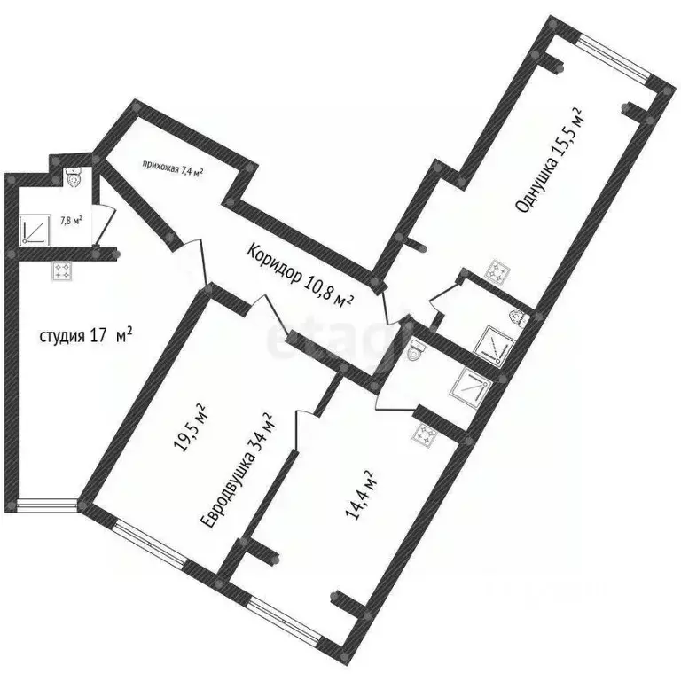 3-к кв. Краснодарский край, Новороссийск ул. Черняховского, 17 (93.4 ... - Фото 1