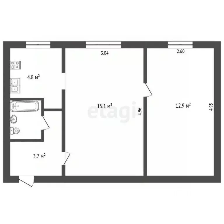 2-к кв. Ярославская область, Ярославль Автозаводская ул., 61Б (38.3 м) - Фото 2