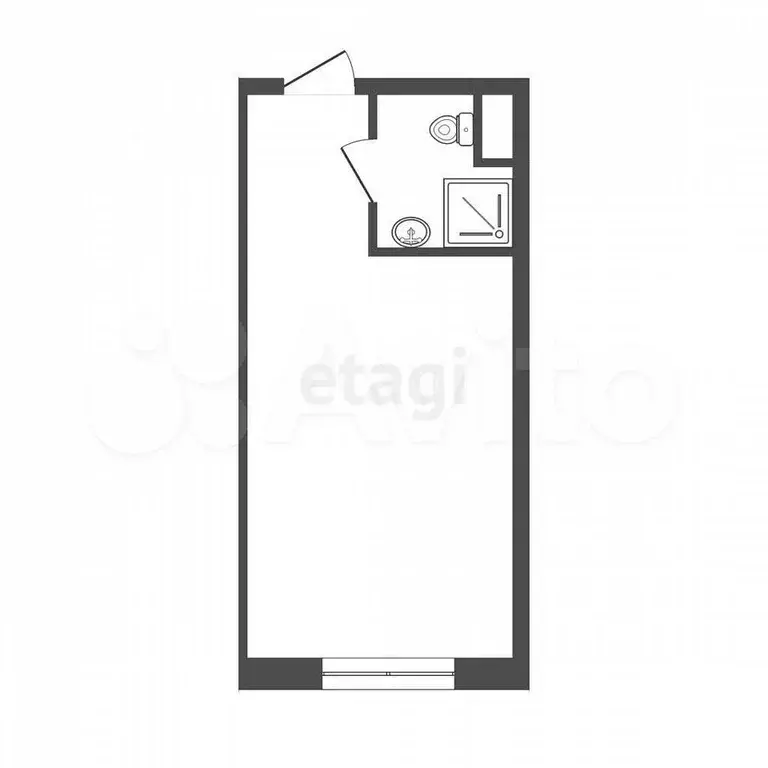 Апартаменты-студия, 25,6 м, 1/9 эт. - Фото 0