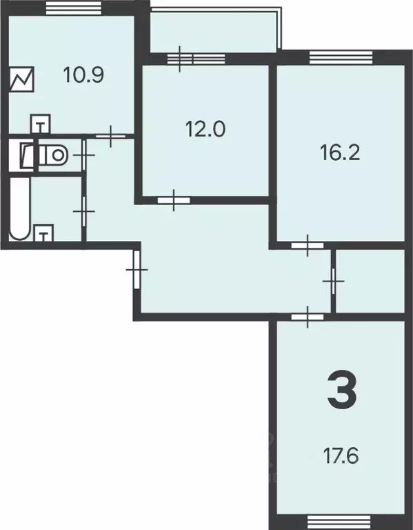 Квартира, 3 комнаты, 81.09 м - Фото 0