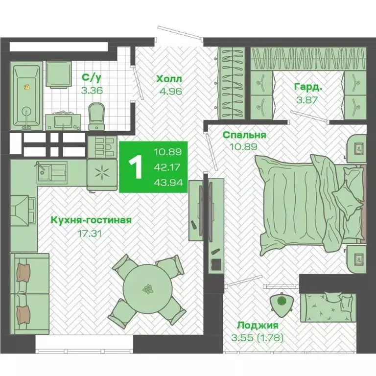 1-к кв. Приморский край, Владивосток Зеленый Бульвар 2 жилой комплекс ... - Фото 1