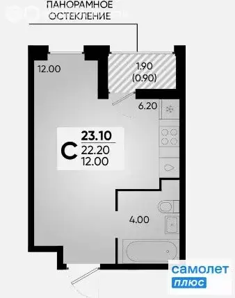 Квартира-студия: Краснодар, улица Доблести (23.1 м) - Фото 0