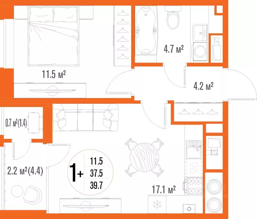 1-к кв. Астраханская область, Астрахань ул. Трофимова, 10 (39.7 м) - Фото 2