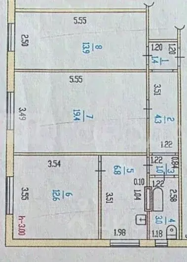 3-к кв. Алтайский край, Барнаул ул. Гоголя, 15А (62.4 м) - Фото 1