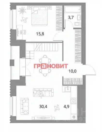 3-к кв. Новосибирская область, Новосибирск ул. Михаила Перевозчикова, ... - Фото 1