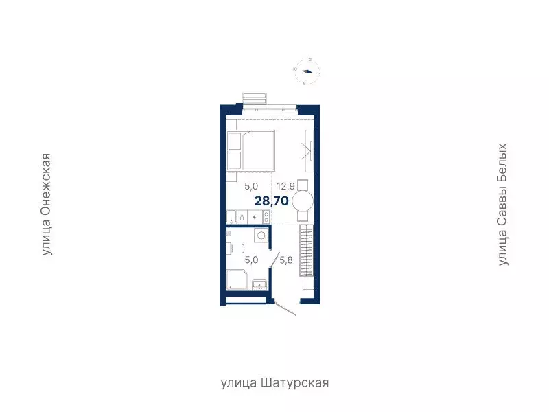 Квартира-студия: Екатеринбург, жилой район Южный, жилая экосистема ... - Фото 0