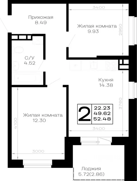 2-к кв. Краснодарский край, Анапа муниципальный округ, Нижняя ... - Фото 1