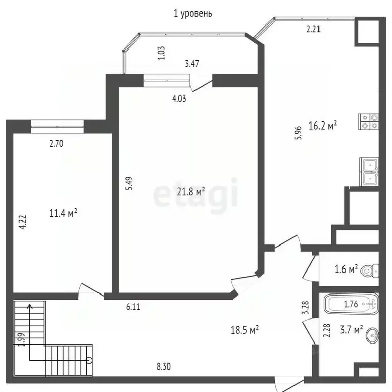 4-к кв. Смоленская область, Смоленск пер. 1-й Краснофлотский, 15Б ... - Фото 2