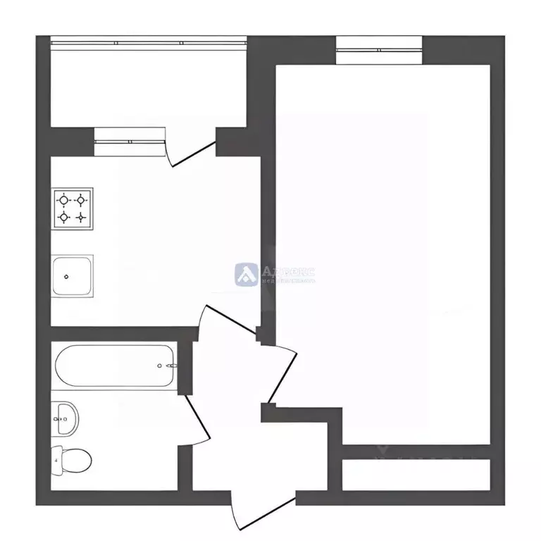 1-к кв. Тюменская область, Тюмень ул. Ветеранов Труда, 9А (32.4 м) - Фото 2