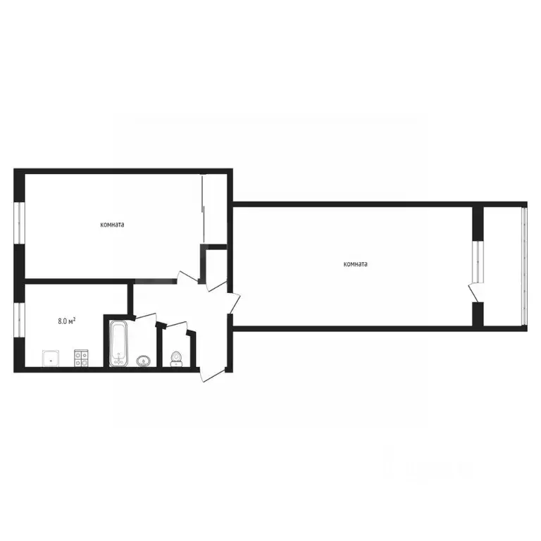 2-к кв. Тюменская область, Тюмень ул. 50 лет ВЛКСМ, 83 (44.0 м) - Фото 2