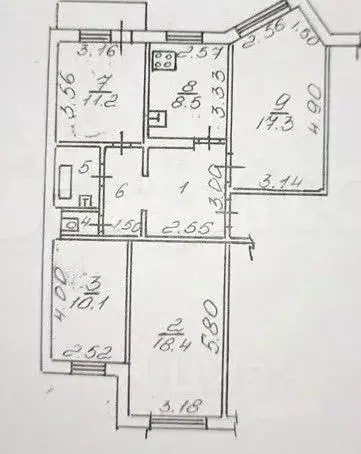 4-к кв. Липецкая область, Липецк ул. Водопьянова, 23 (80.5 м) - Фото 1