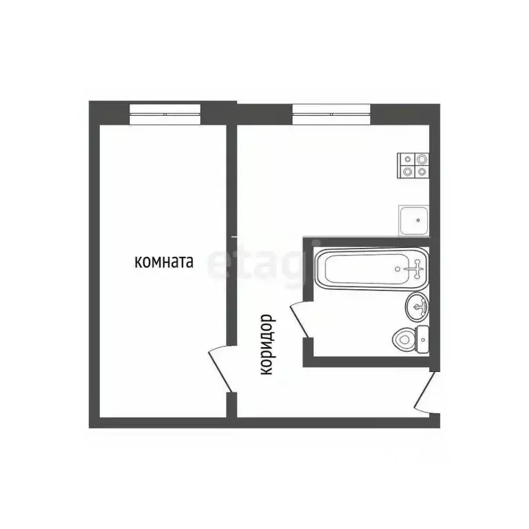 1-к кв. Воронежская область, Семилуки ул. Дзержинского, 3 (29.7 м) - Фото 1