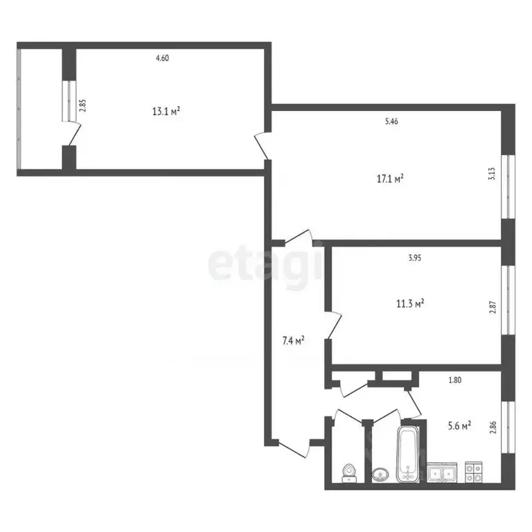 3-к кв. Ямало-Ненецкий АО, Новый Уренгой ул. Геологоразведчиков, 4 ... - Фото 2