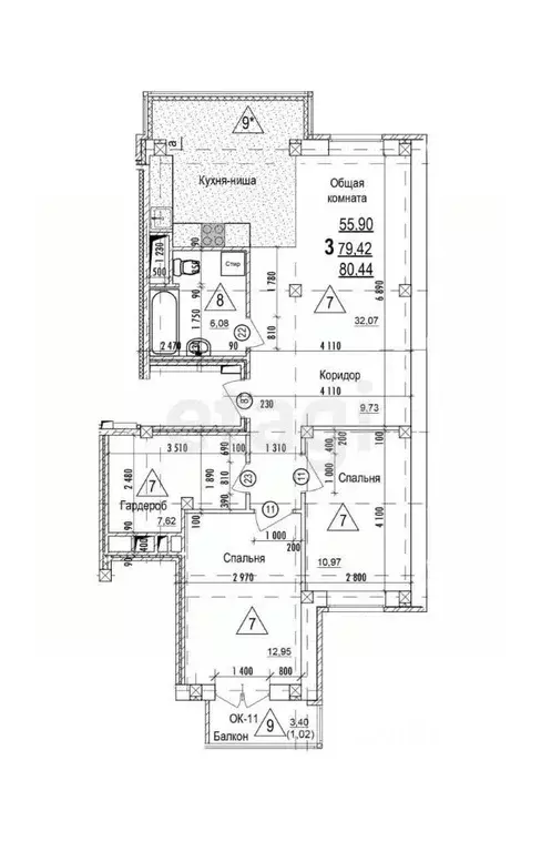 2-к кв. Белгородская область, Белгородский район, Дубовское с/пос, ... - Фото 2