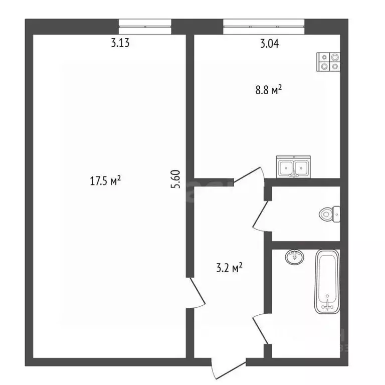 1-к кв. Санкт-Петербург Отечественная ул., 7 (33.1 м) - Фото 2