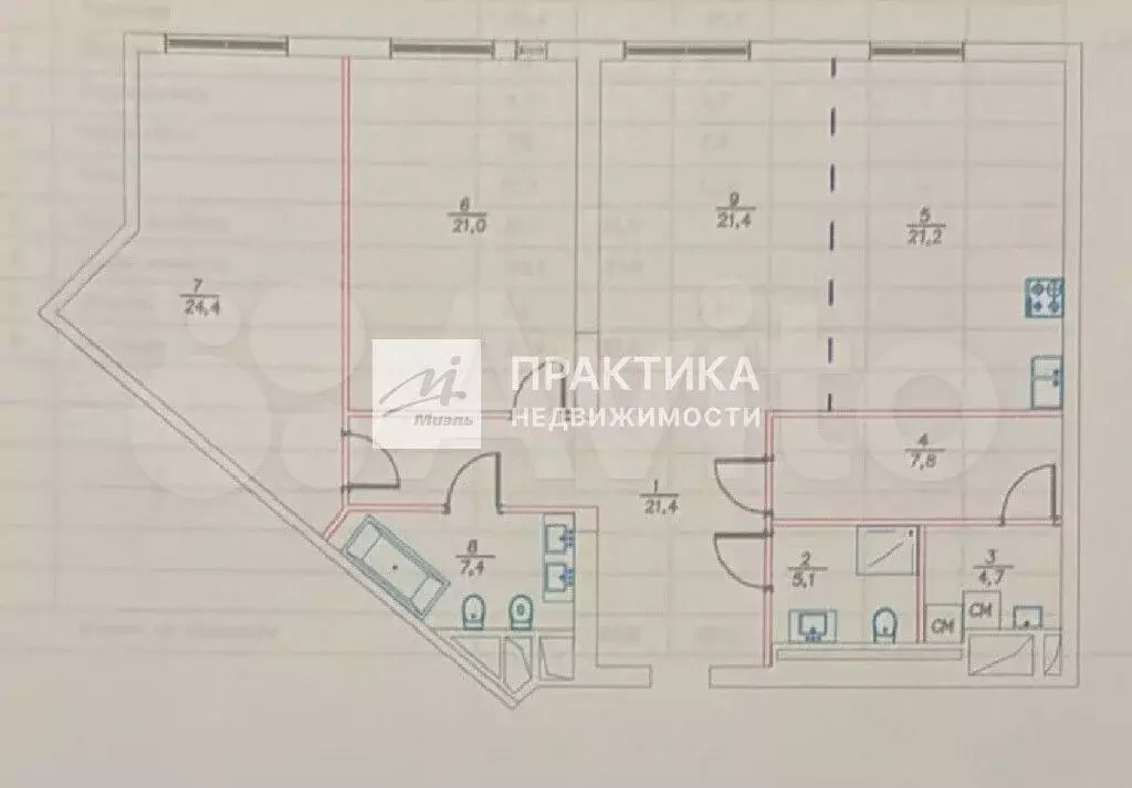 3-к. квартира, 134,4 м, 8/54 эт. - Фото 1