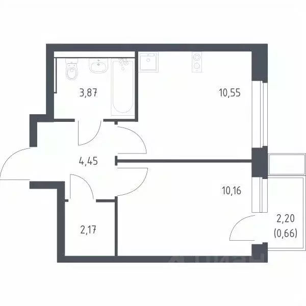 1-к кв. Московская область, Ленинский городской округ, Мисайлово пгт, ... - Фото 1