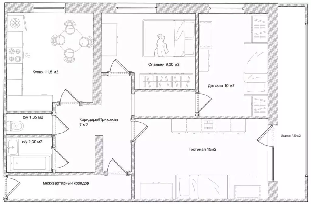 3-к кв. Москва ул. Госпитальный Вал, 3К6 (56.6 м) - Фото 2