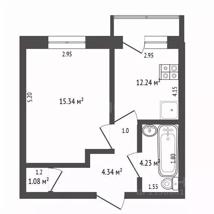 1-к кв. Омская область, Омск пос. Биофабрика, 19к1 (40.1 м) - Фото 1
