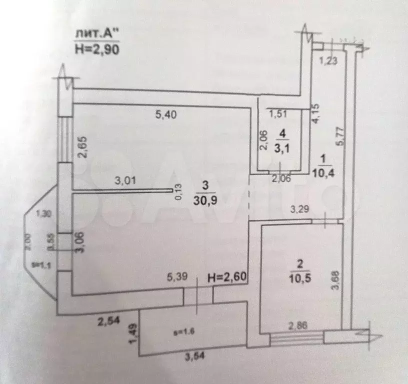 2-к. квартира, 57,6 м, 6/6 эт. - Фото 0