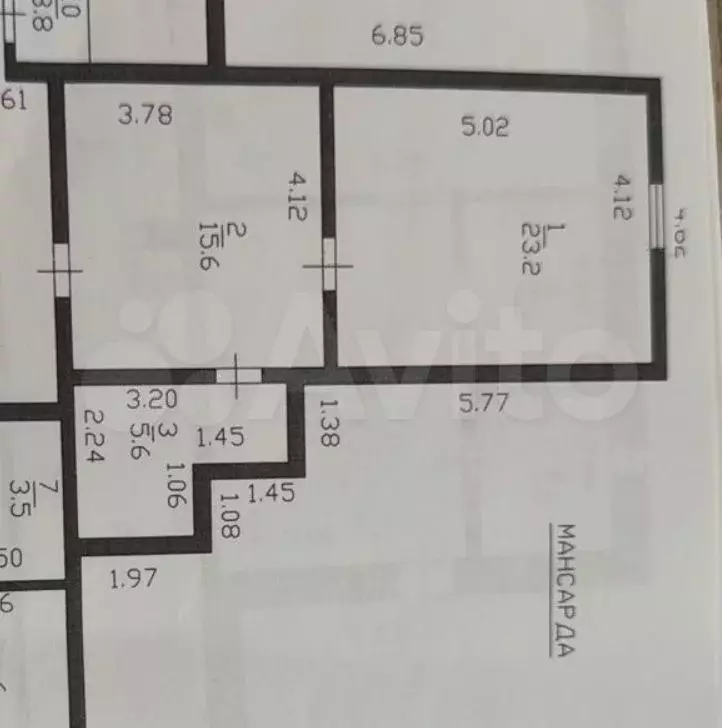 2-к. квартира, 44 м, 3/3 эт. - Фото 0