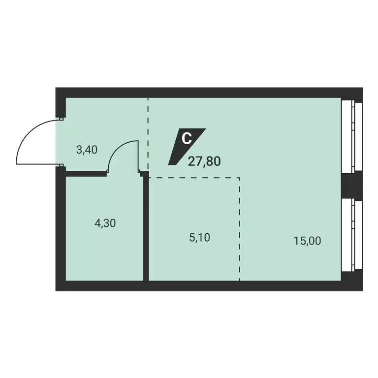 1-комнатная квартира: Екатеринбург, жилой район Эльмаш, жилой комплекс ... - Фото 2