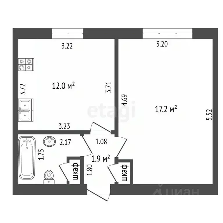 Комната Тамбовская область, Тамбов ул. Рылеева, 67 (35.4 м) - Фото 2