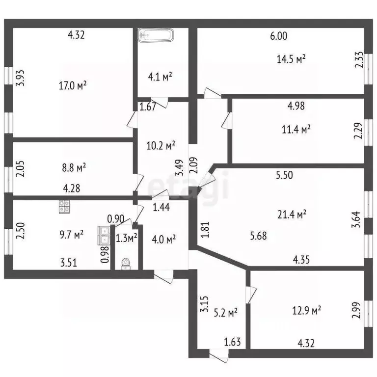 Комната Санкт-Петербург Верейская ул., 31 (9.0 м) - Фото 1