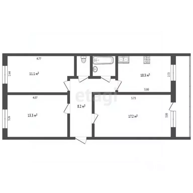 3-к кв. Ямало-Ненецкий АО, Ноябрьск Вынгапуровский мкр, ул. ... - Фото 2