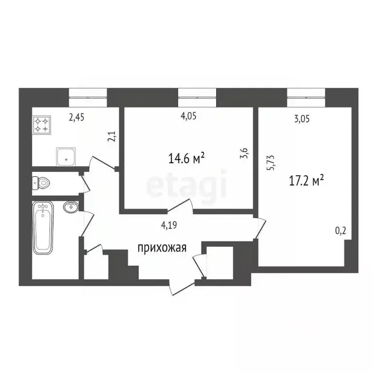 2-к кв. Красноярский край, Красноярск имени газеты Красноярский ... - Фото 1