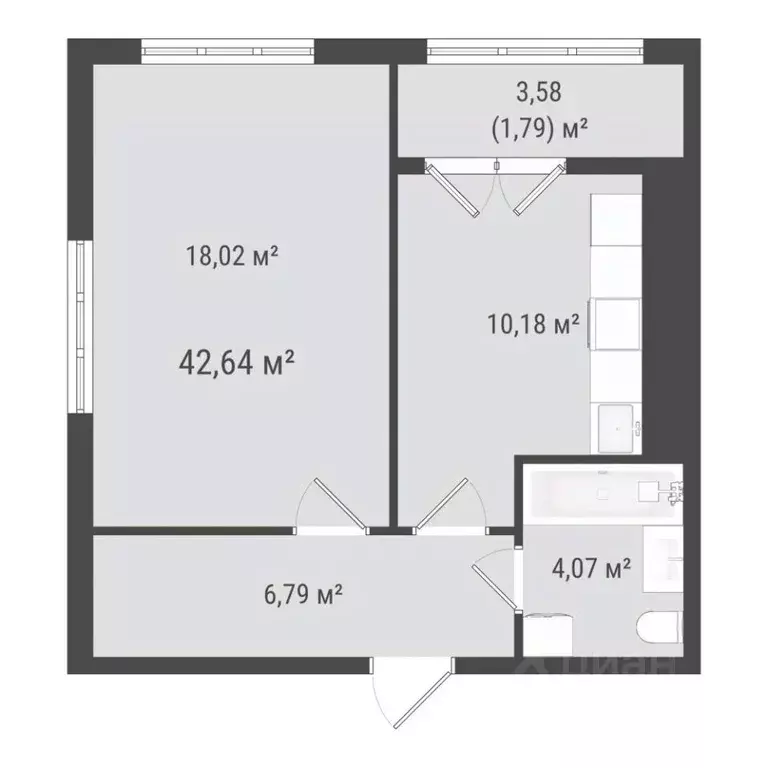 1-к кв. Сахалинская область, Южно-Сахалинск ул. Ленина (40.85 м) - Фото 0
