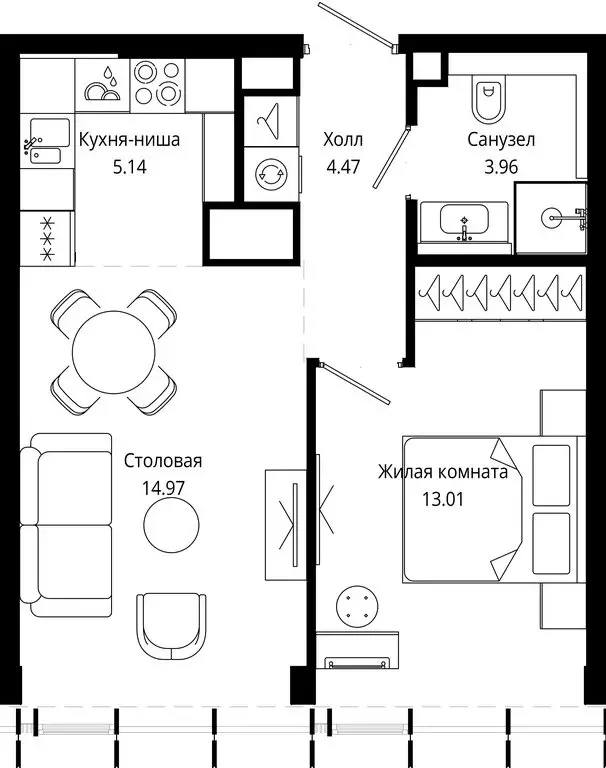 1-комнатная квартира: Москва, 4-я улица Марьиной Рощи, 10к5 (41.6 м) - Фото 2