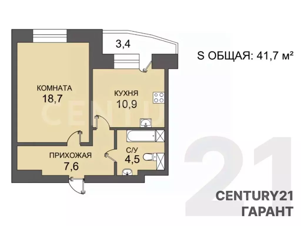 1-к кв. Санкт-Петербург Дачный просп., 17к4 (41.7 м) - Фото 2