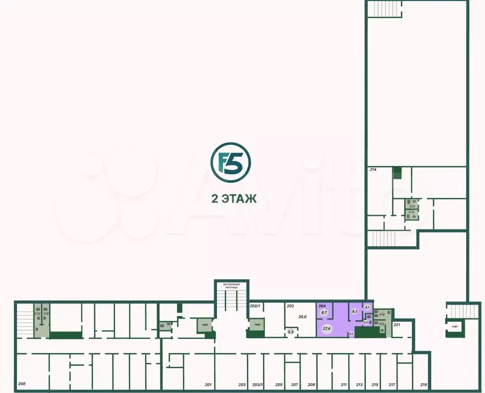 Офис, 55.7 м с мокрой точкой и санузлом - Фото 1