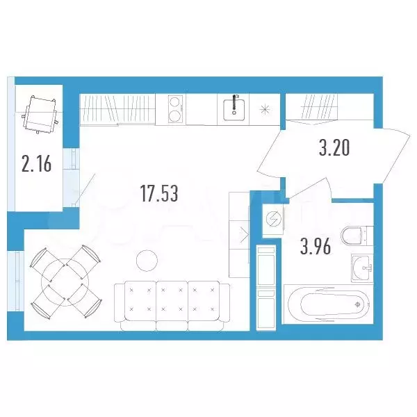 Квартира-студия, 25 м, 9/12 эт. - Фото 0