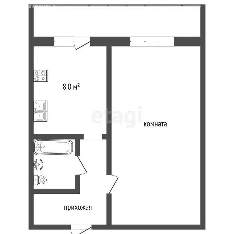 1-комнатная квартира: Воскресенск, микрорайон Фетровой фабрики, улица ... - Фото 1