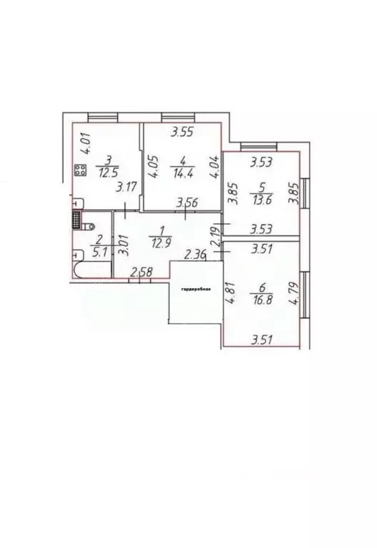 3-к кв. Санкт-Петербург Приморский просп., 52К1 (80.5 м) - Фото 2