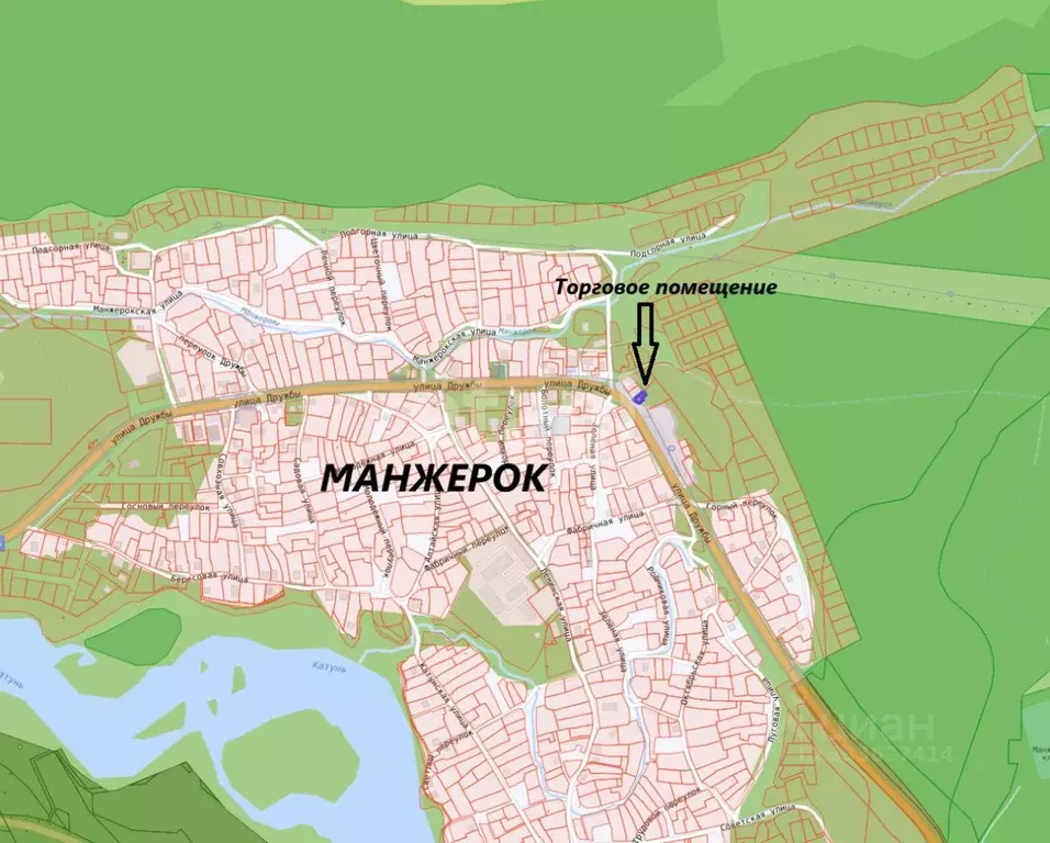 Торговая площадь в Алтай, Майминский район, с. Манжерок ул. Дружбы ... - Фото 2
