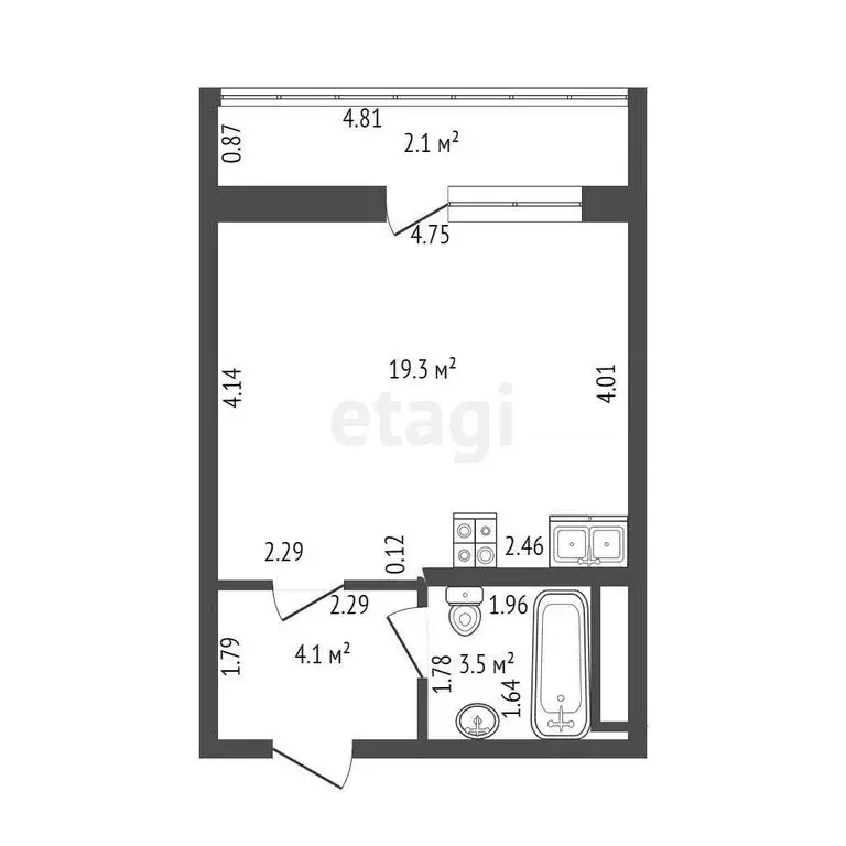 Квартира-студия: Кудрово, Европейский проспект, 13к3 (26.9 м) - Фото 1