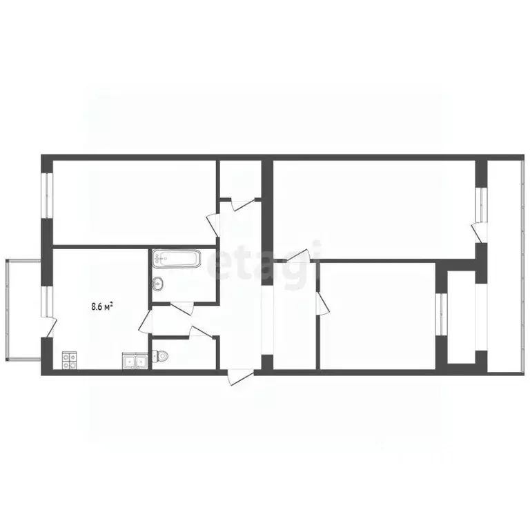 3-к кв. Крым, Феодосия ул. Строительная, 11 (63.1 м) - Фото 2