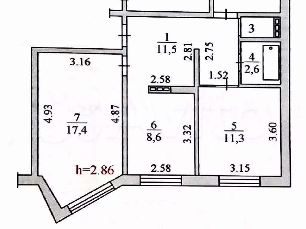 2-к. квартира, 52 м, 8/9 эт. - Фото 0