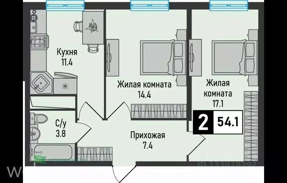 2-к кв. Ставропольский край, Железноводск городской округ, пос. ... - Фото 1