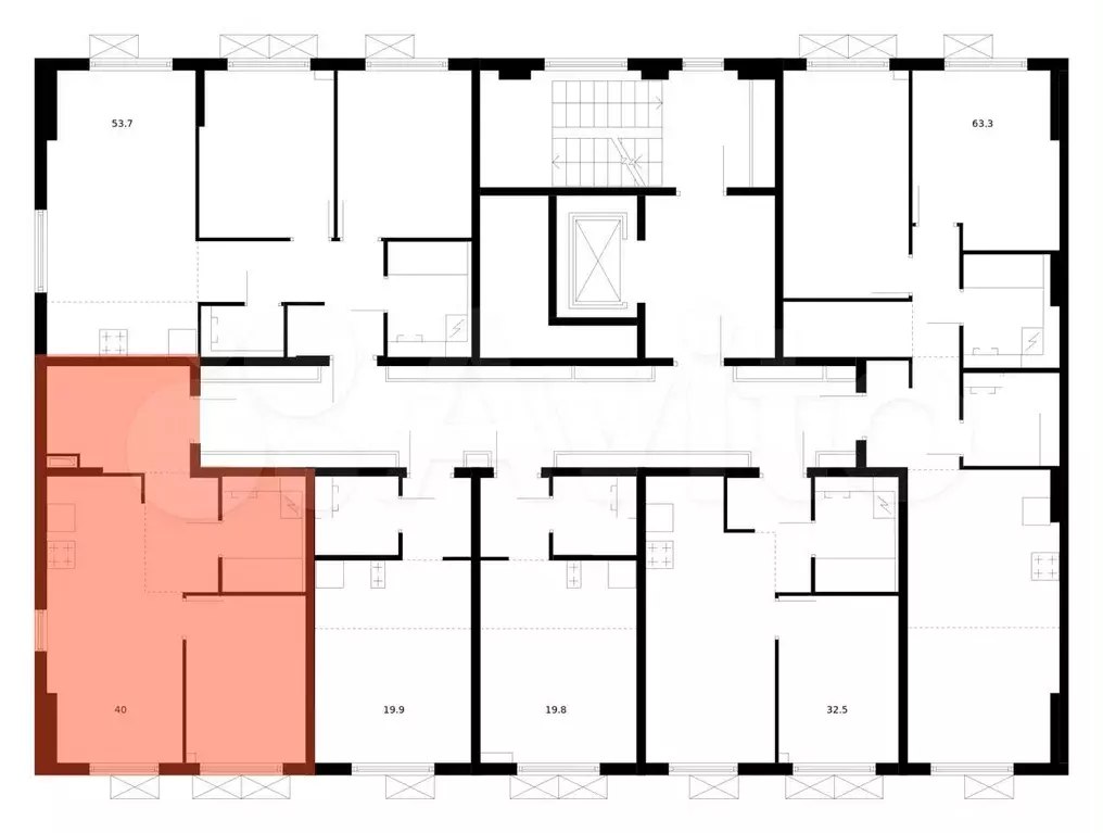 1-к. квартира, 40 м, 2/9 эт. - Фото 1