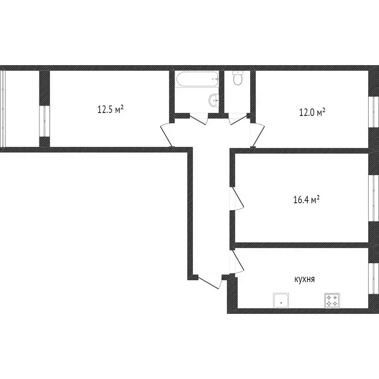 3-комнатная квартира: Тобольск, 8-й микрорайон, 45 (65.3 м) - Фото 0