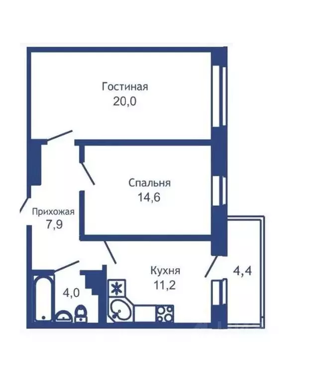 2-к кв. Свердловская область, Екатеринбург ул. Библиотечная, 45 (57.0 ... - Фото 1