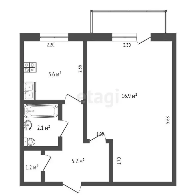 1-комнатная квартира: Якутск, улица Горького, 92 (31 м) - Фото 0