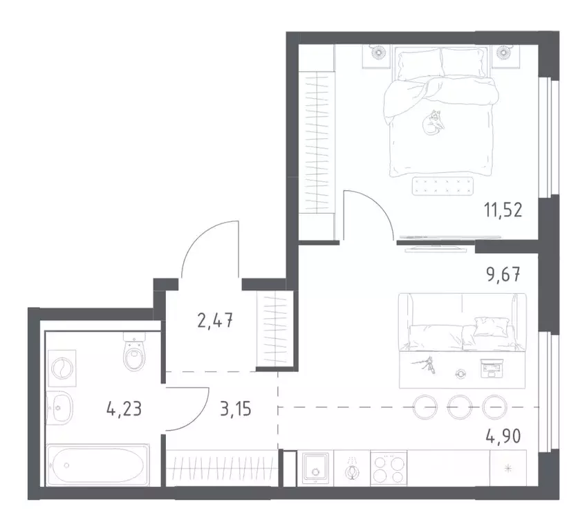 1-к кв. Ростовская область, Ростов-на-Дону Донские Легенды жилой ... - Фото 1