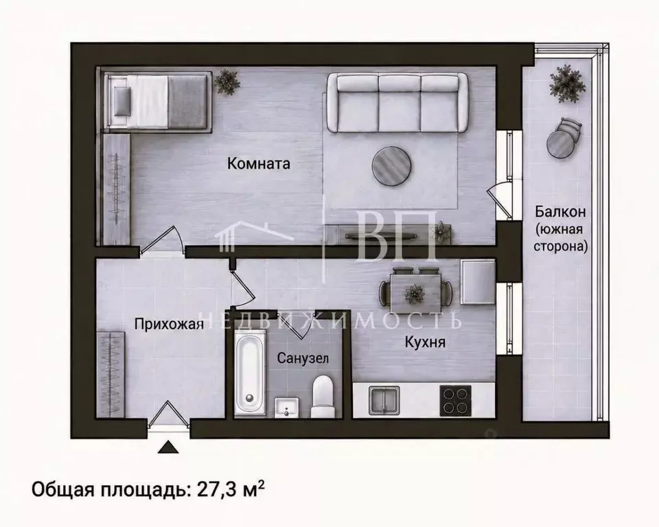 1-к кв. Санкт-Петербург просп. Просвещения, 78 (27.3 м) - Фото 2