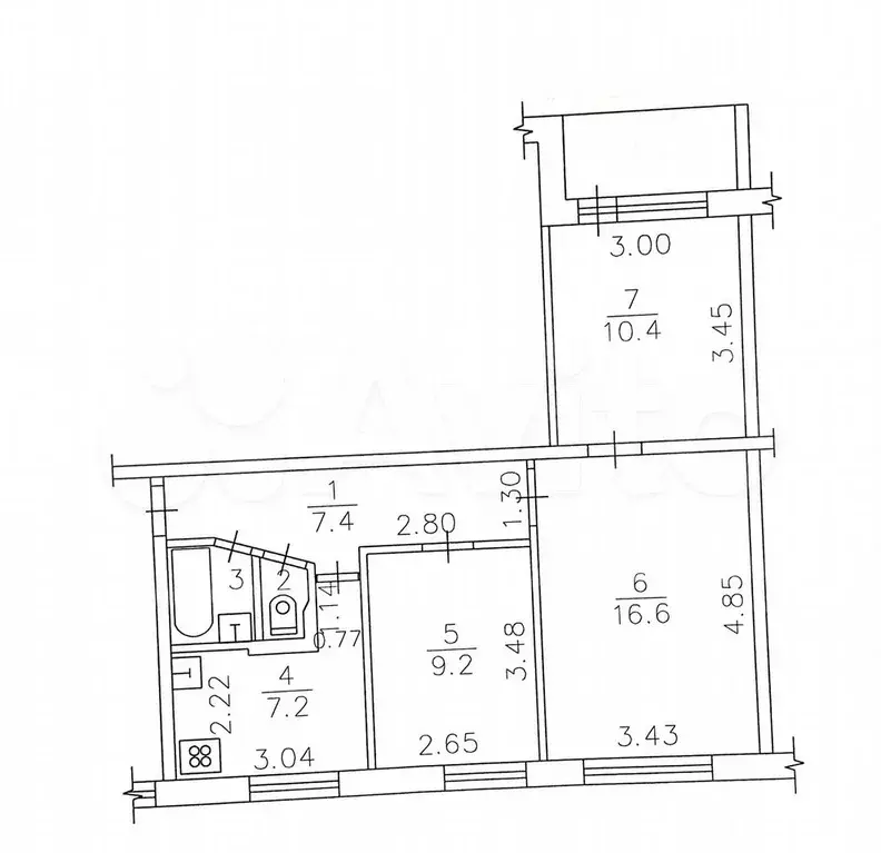 3-к. квартира, 54 м, 5/9 эт. - Фото 0